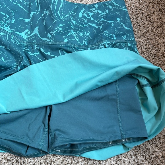 Athleta Teal Marble Skater Skirt - Picture 4 of 9